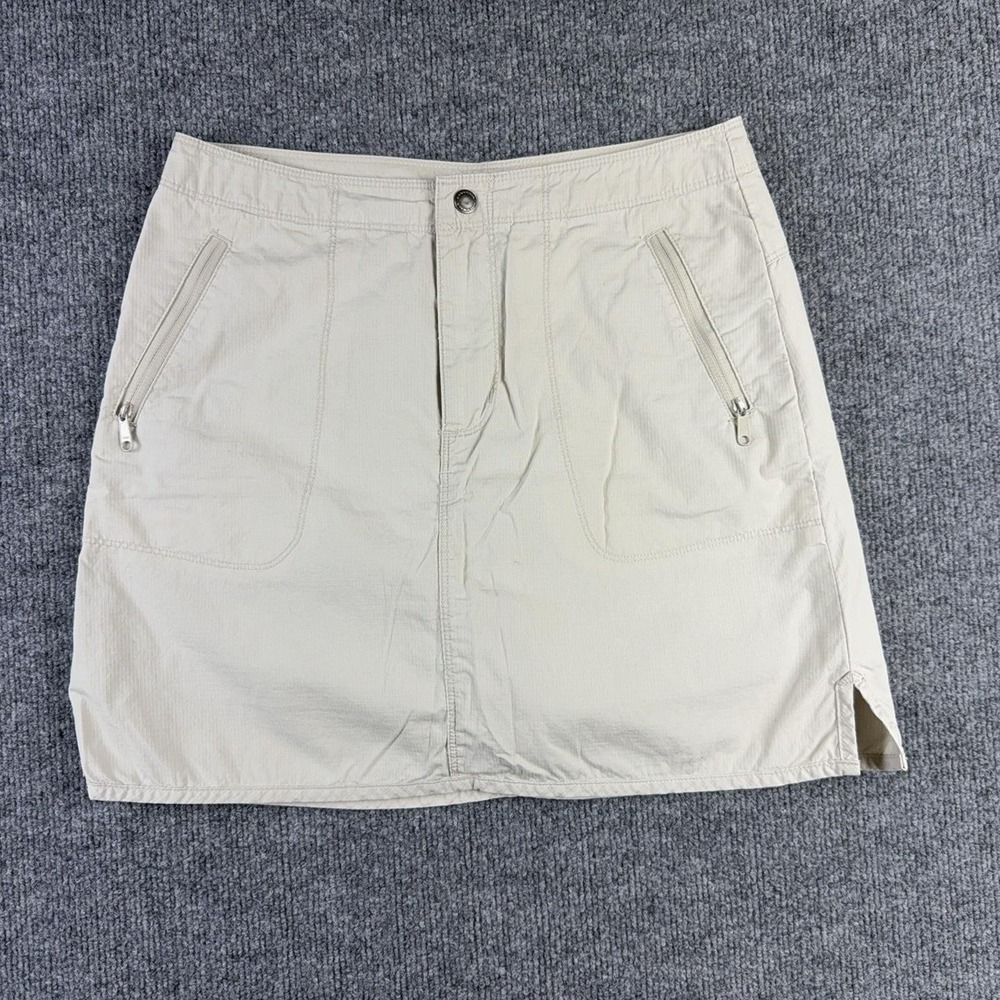 Columbia Skirt Womens 4 Beige Cotton Straight Short Zip Pockets Travel XL5007